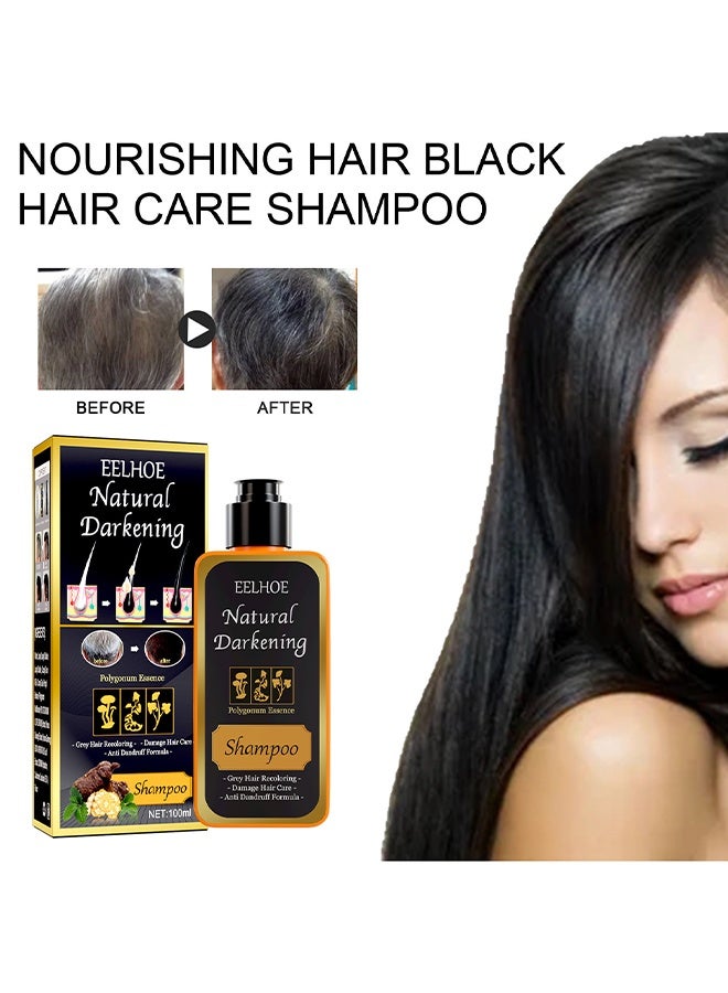 EELHOE Natural Darkening Shampoo, Instant & Long-lasting Hair Color Shampoo in Minutes, Gray Hair Coverage for Men & Women, Natural Shampoo Hair Dye for All Hair Types - Image 1